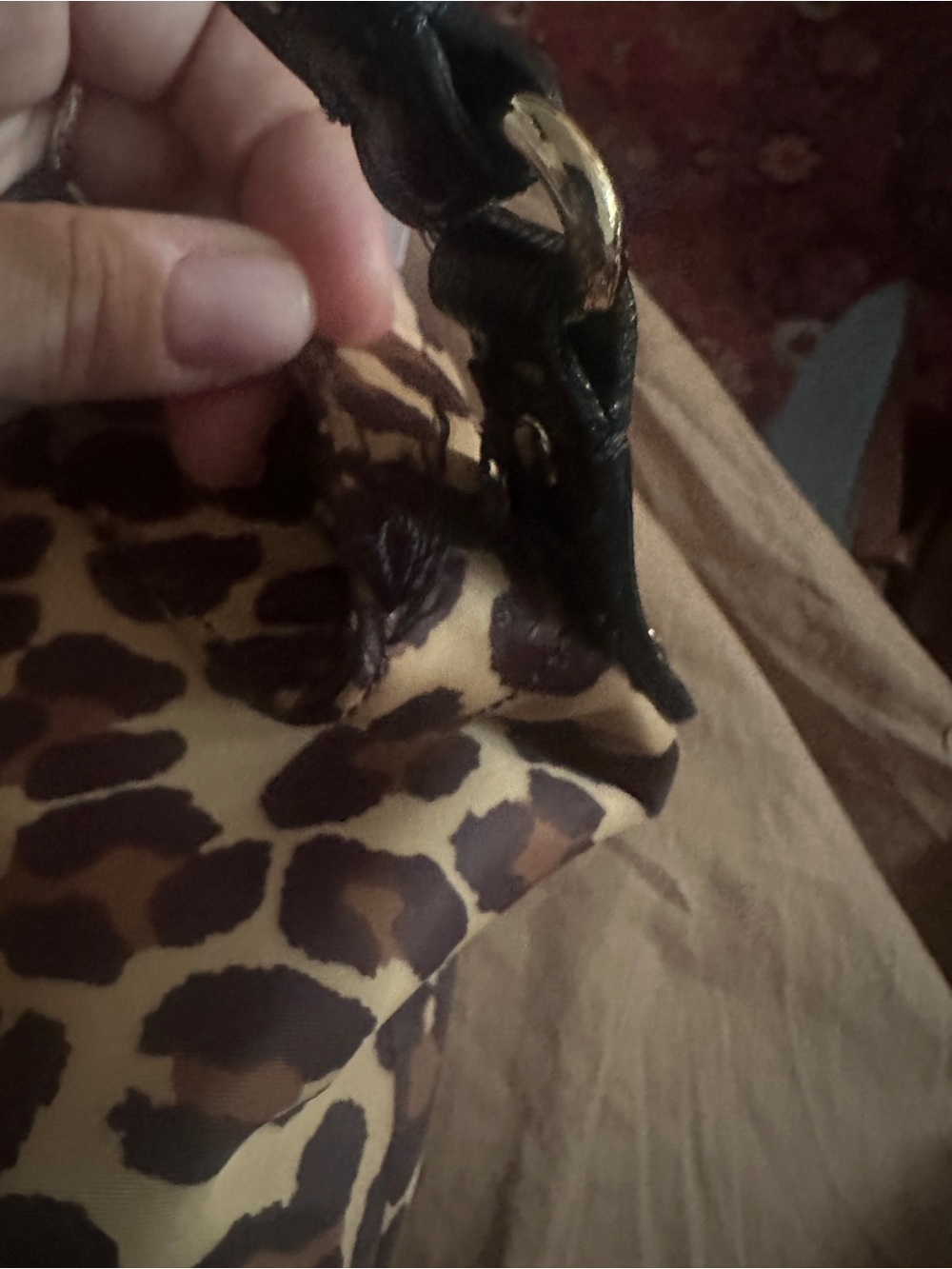 Kate Spade Leopard Print Hobo Shoulder Bag - Black Trim - Picture 6 of 6